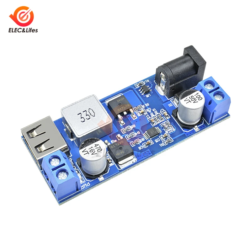 

DC-DC 12V/24V to 5V 5A USB Step Down Power Supply Module Buck Converter Adjustable Voltage Regulator 24V 12V 5V Replace LM2596