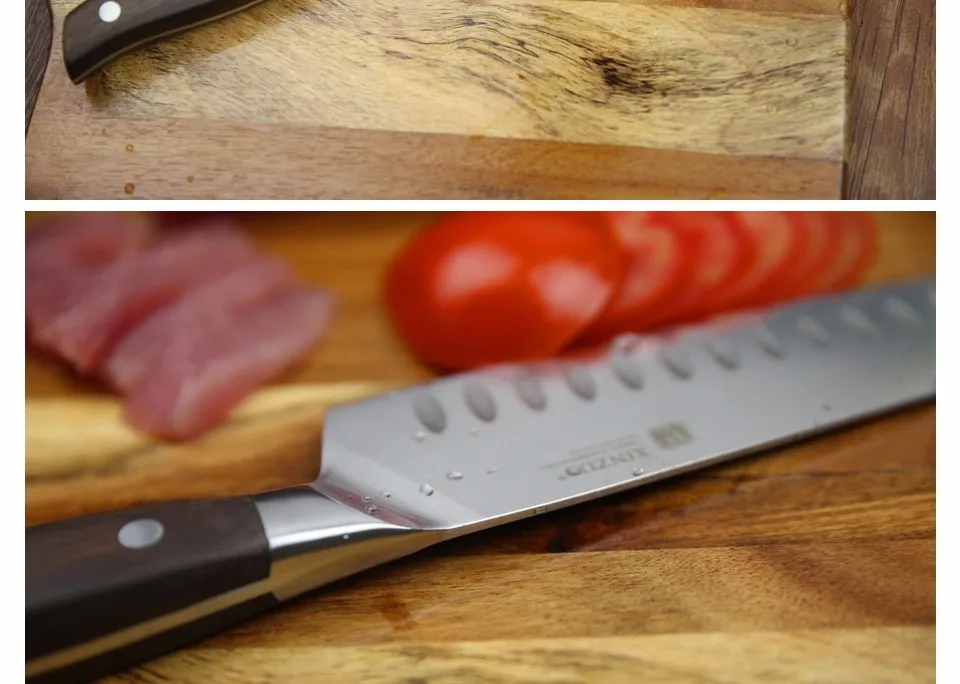 XINZUO 7 дюймов нож Santoku немецкий DIN1.4416 стальной кухонный нож острый из нержавеющей стали японский стиль поварские ножи кухонный инструмент