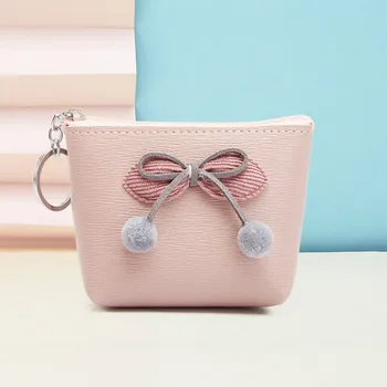 

PU Leather Small Coin Purse Short Women Money Change Bag Lovely Cute Wallet Kids Key Ring Earphone Pocket Organizer Zipper Pouch