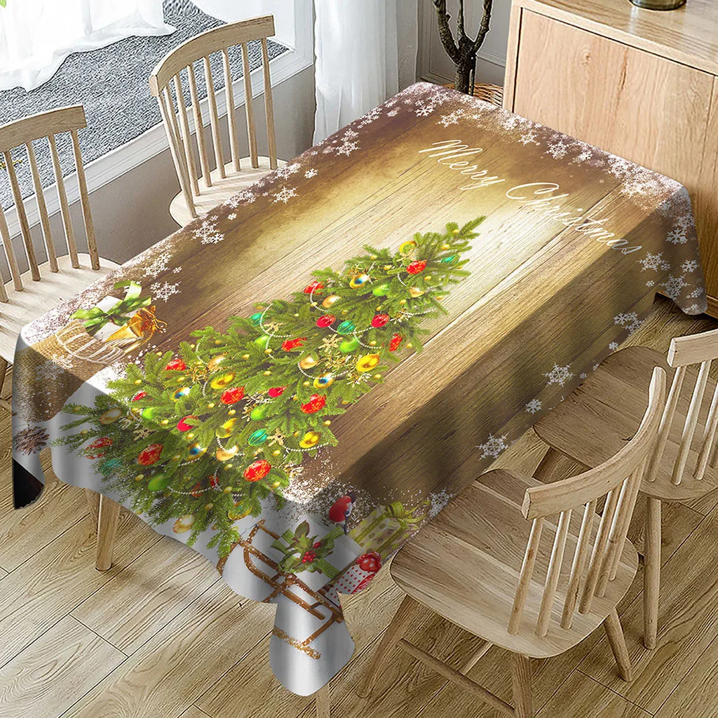 

2019 Table Cloth Christmas Tablecloth Print Rectangle Table Cover Holiday Party Home Decor Manteles De Mesa Rectangular Tapete