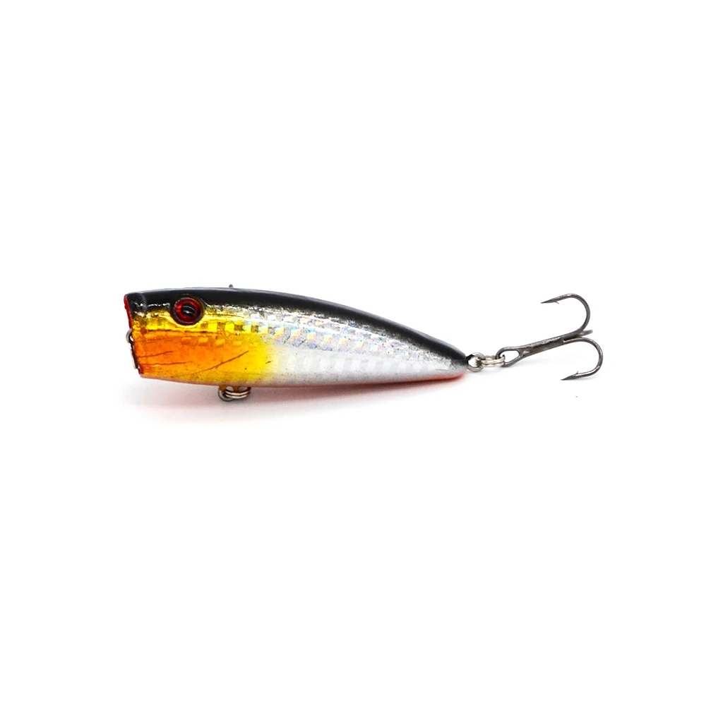 1Pcs/bag 6.5cm 9.1g Top Water Floating Lure Popper Artificial Bait Fishing  Lures Pooper two Hooks 3D Fish Eye Poper Fake Lure