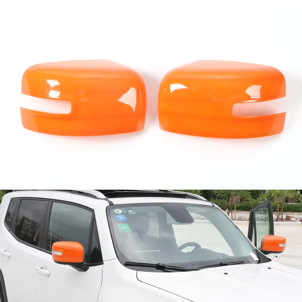 

Car Outside Trim Chrome Rearview Side Mirror Cover Trim 2pcs Frame Decoration Cap For Jeep Renegade 2015-2016 Car Styling Covers