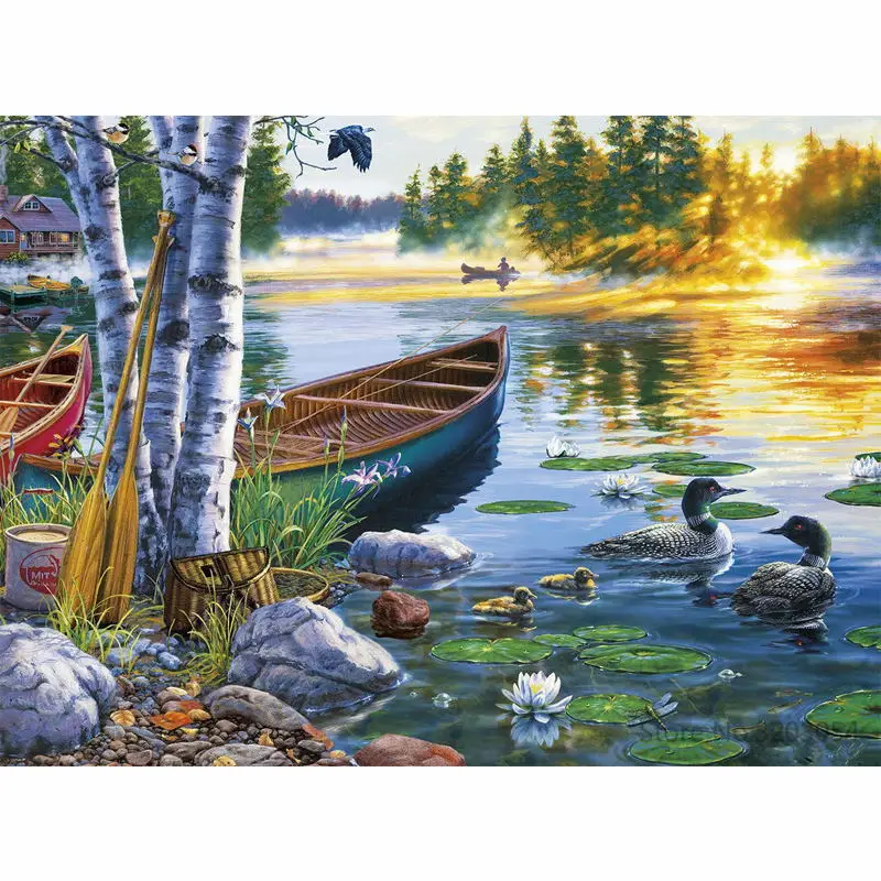 

CHUNXIA Framed DIY Painting By Numbers Landscape Acrylic Painting Modern Picture Home Decor For Living Room 40x50cm RA3302