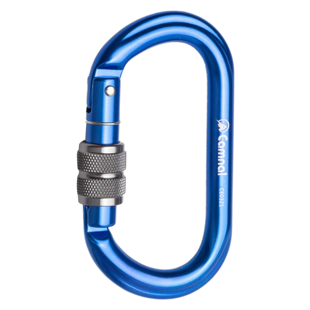Perfeclan Rock Screw Gate Auto Locking Carabiner Climbing Safety D Type Hook Aluminum Auto Lock Screwgate D Carabiner