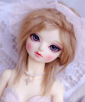 

BJD Doll Fur Wig for 1/3 1/4 1/6 BJD DD SD MSD MDD YOSD doll flaxen long straight fur wigs doll