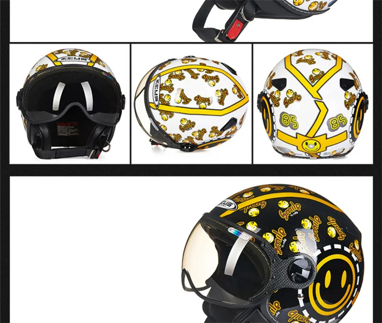 Moto rcycle шлем Chopper с открытым лицом винтажный шлем 210c4 moto Casque Casco moto cicleta Capacete Pilot мужские и женские шлемы