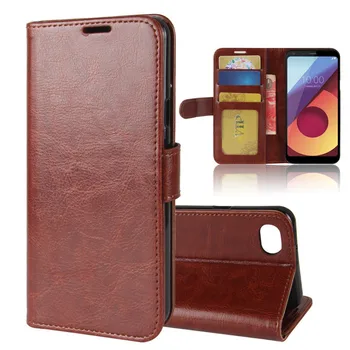 

Luxury Crazy Horse PU Leather Protective Case Folio Flip Stand With Card Slots Holder Drop Proof Cover For LG V30 Wallet Case
