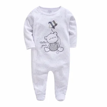 

Kavkas Christmas Baby Rompers Costume Bear Embroidery Kids Newborn Clothes Long Sleeve Spring Newborn Infant Clothing