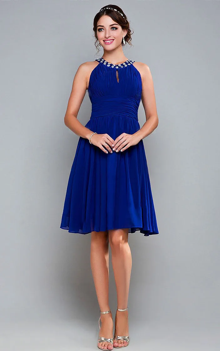 Royal Blue Chiffon Dress