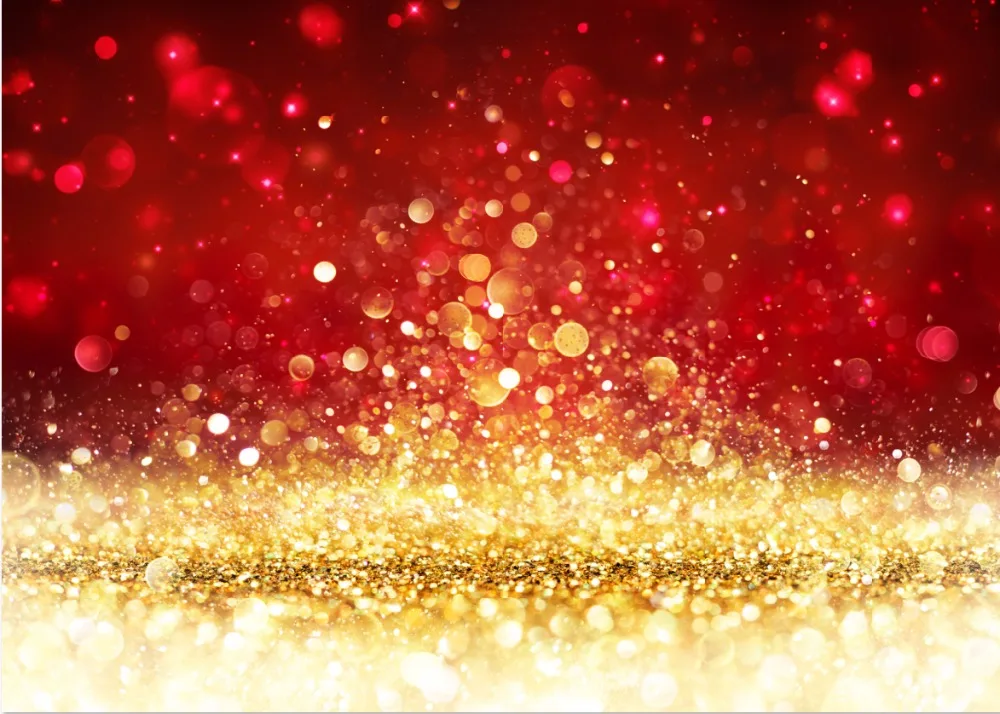 7x5ft Crimson Gold Spots Sequins Bokeh Custom Photo Background Studio