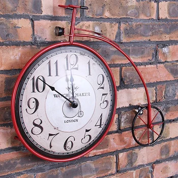 

Wall Clocks Home Decoration Accessories Modern Bicycle Wheel Wall Clock Restoring Ancient Ways Is Creative Wrought Iron
