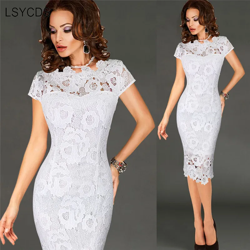 Сексуальное женское платье LSYCDS элегантное кружевное черное повседневные
