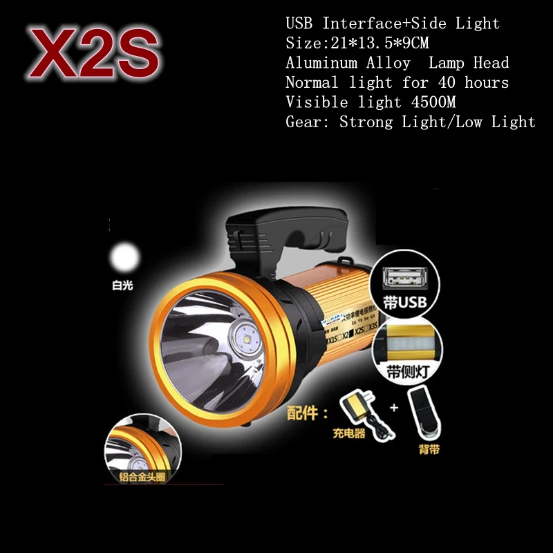 Светодиодный охотничьего прожектора USB Перезаряжаемые прожектор 18650 Факел Фонари встроенный литиевый Батарея Портативный охота свет