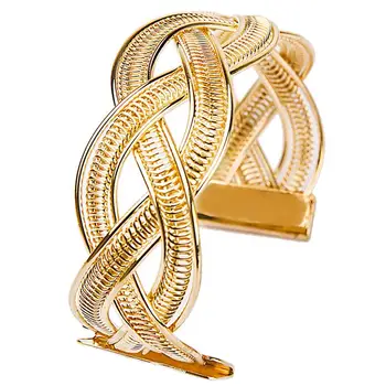 

2015 Vintage Luxury Women's Punk Wide Gold Color Charm Cuff Bangle Bracelet Jewelry in Wholesale
