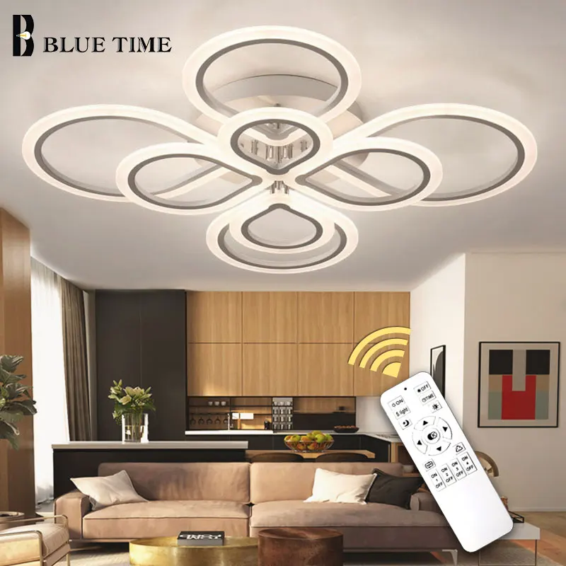 Lustre para Sala de Estar Iluminação de Teto Sala de Jantar White & Black Modern Led Quarto Luz Luminária Lustre da Acrílico