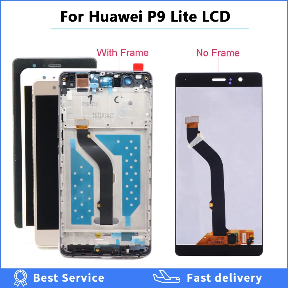 

For Huawei P9 Lite LCD Display Touch Screen Digitizer For Huawei P9 Lite Display With Frame G9 Screen VNS L21 L22 L23 L31 L53