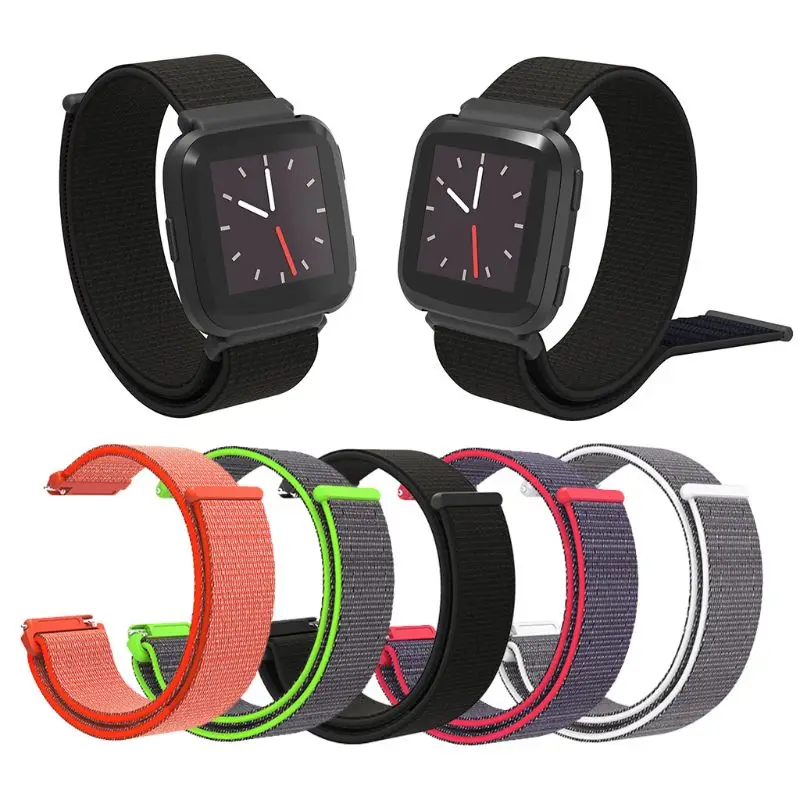 Woven Nylon Strap Breathable Adjustable Closure Velcro Loop Watch Band
