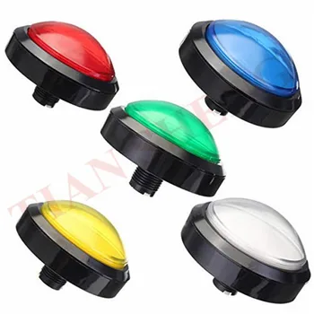 

100mm Big Round Push Button LED Illuminated with Microswitch for DIY Arcade Game Machine Parts 5V/12V Large Dome Light Switch