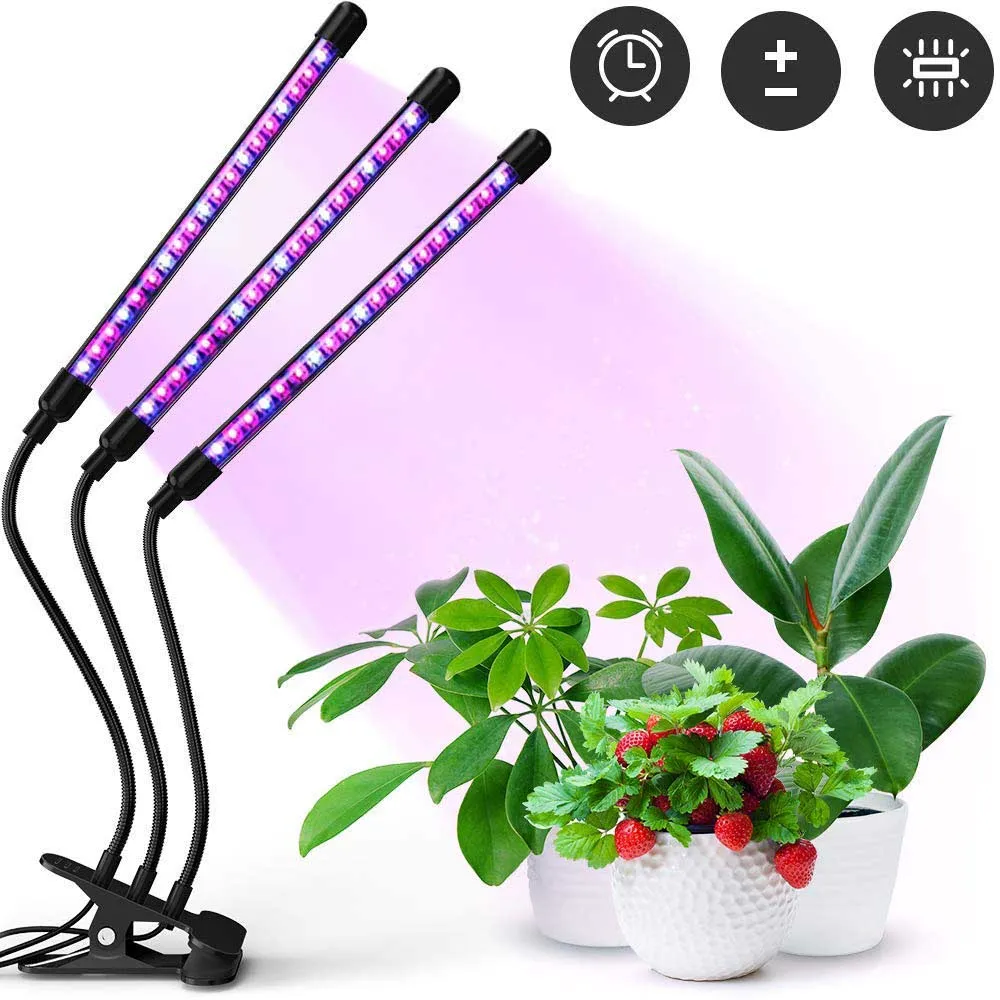 

Upgraded Version 18/36W Plant Grow Light,LED Grow Lamp with 3/6/12H Timer,3-Head Divide Control Adjustable Gooseneck Function