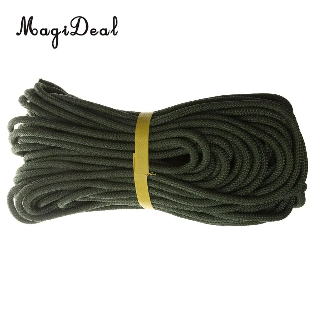 MagiDeal 8 mm Climbing Safety Rescue Sling Rappelling Rope Auxiliary Cord 40m Army Green for Expeditions Rock Climbing Caving