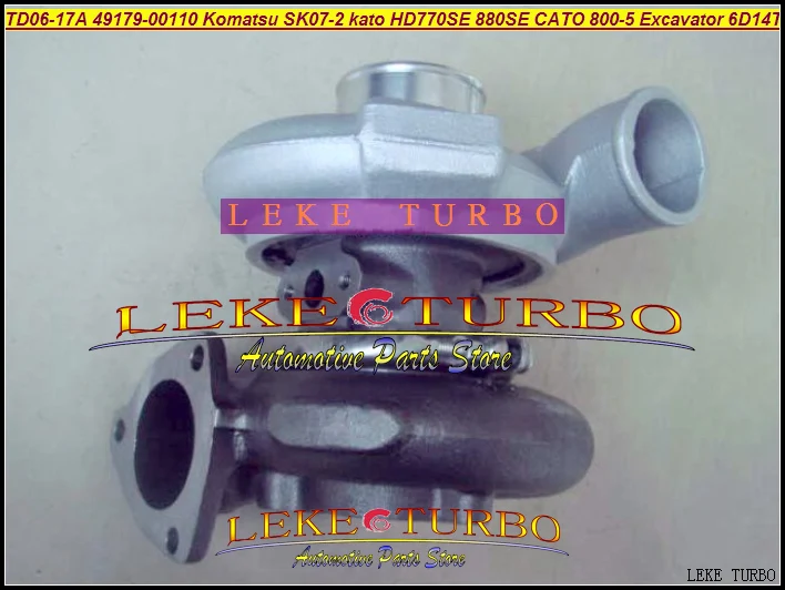 С масляным охлаждением Turbo TD06-17A 49179-00110 49179 00110 ME037701 для Komatsu SK07-2 Kato HD770SE 880SE CATO 800-5 6D14T