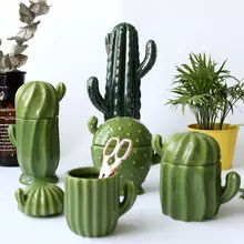 

Europe style ceramic cactus storage box creative Jewelry box Sugar Bowl Tea Bag Storage Box Canister Gift for Girl Lady