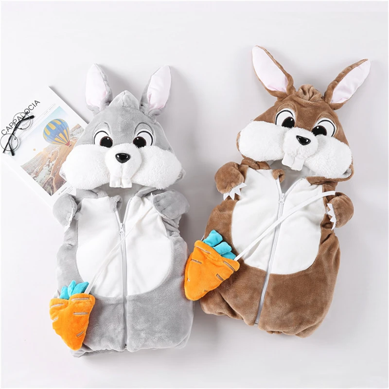 winter fashion Children's Vest Winter Thick Warm Cotton Vest Rabbit Baby Boys Girls Animal Vest Kids Clothes