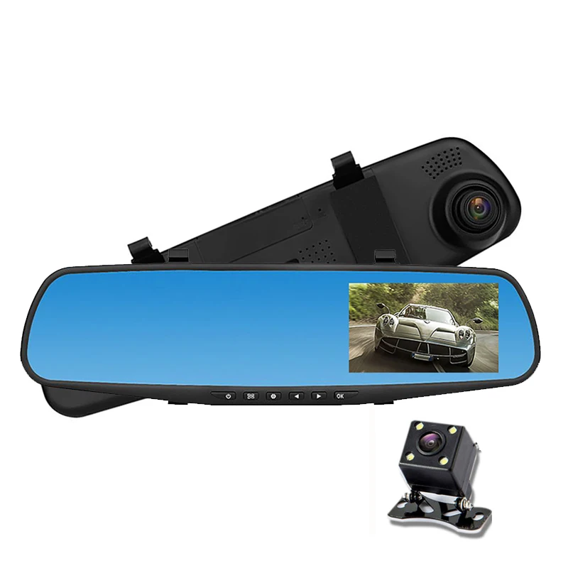 

Dvr Dash Camera Dash Cam Car Dvr Mirror Dual Lens Rear View Camera Rearview Dashcam Auto Recorder Video Full Hd with Two Cameras