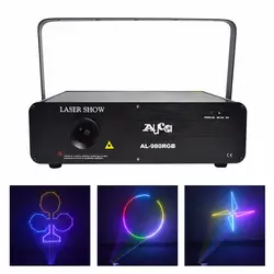 Aucd 1 Вт RGB анимации 12ch DMX 512 ILDA сканирования лазерные лучи DJ вечерние ktv Дискотека проектор show профессиональной сцене освещение al980rgb