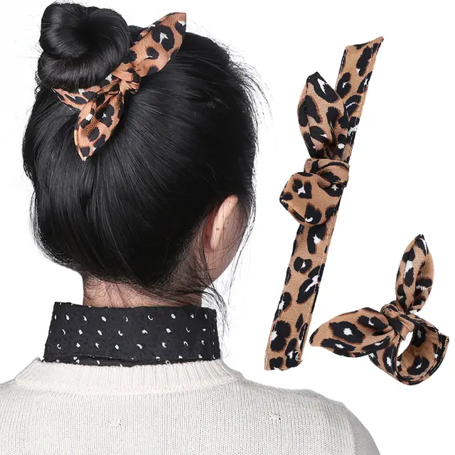 Online Shop Donut Bun Maker New Hair Bun Making Styling Leopard