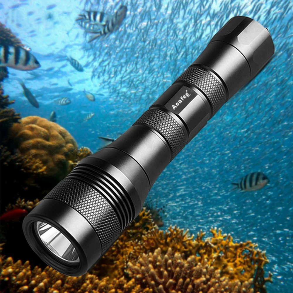 DIV01 Cree L2 светодиодный фонарик для дайвинга 2*26650 фонарь для подводного плавания 150 м XM-L2 светодиодный фонарь для дайвинга