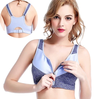 

Fitness Yoga Push Up Sports Bra With Spoon Professional Shockproof And Quick-drying Yoga Running Zipper Sports Bra
