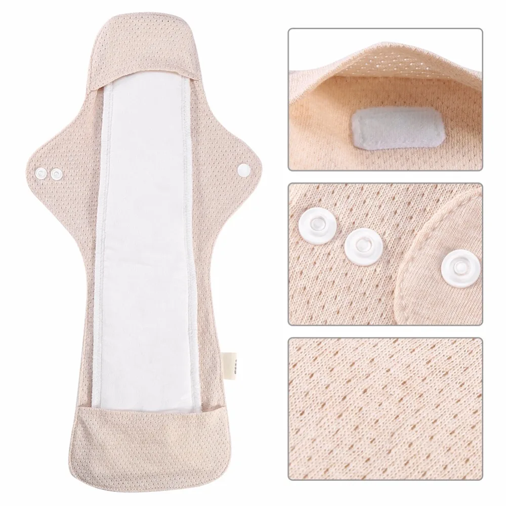 

2Pcs/Sets Reusable Menstrual Pad Organic Cotton Sanitary Napkins Night Use Feminine Washable Sanitary Pads For Postpartum Women