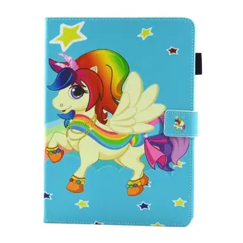 

Colorful Pattern Fashion Cartoon Silicone PU Leather Cover For Apple New iPad 9.7 2017 A1822 A1823 Case Funda Tablet Stand Shell