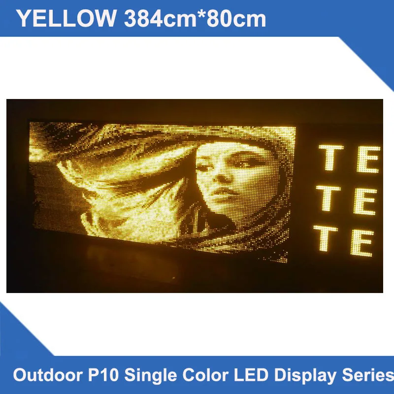 

Custom designed LED displays Multi-line LED displays 384x80cm P10 yellow outdoor led display screen led scrolling message sign