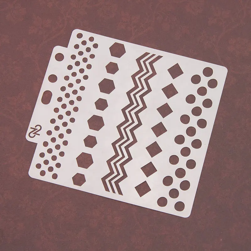 

Geometric Pattern Stencils for DIY Scrapbooking Plastic Handmade Template Craft Art Diary Decor Painting Drawing Spray Tool Card