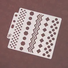 Geometric Pattern Stencils for DIY Scrapbooking Plastic Handmade Template Craft Art Diary Decor Painting Drawing Spray Tool Card round circle dot pattern stencil for diy scrapbooking plastic spray drawing painting tool photoalbum decor hollow ruler template