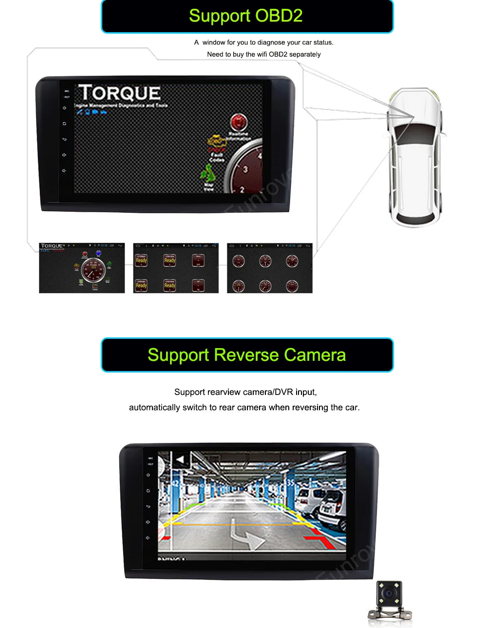 Best Funrover 2 din Car DVD GPS Player For Mercedes Benz ML W164 W300 ML350 ML450 ML500 GL X164 G320 GL350 GL450 GL500 car radio rds 12