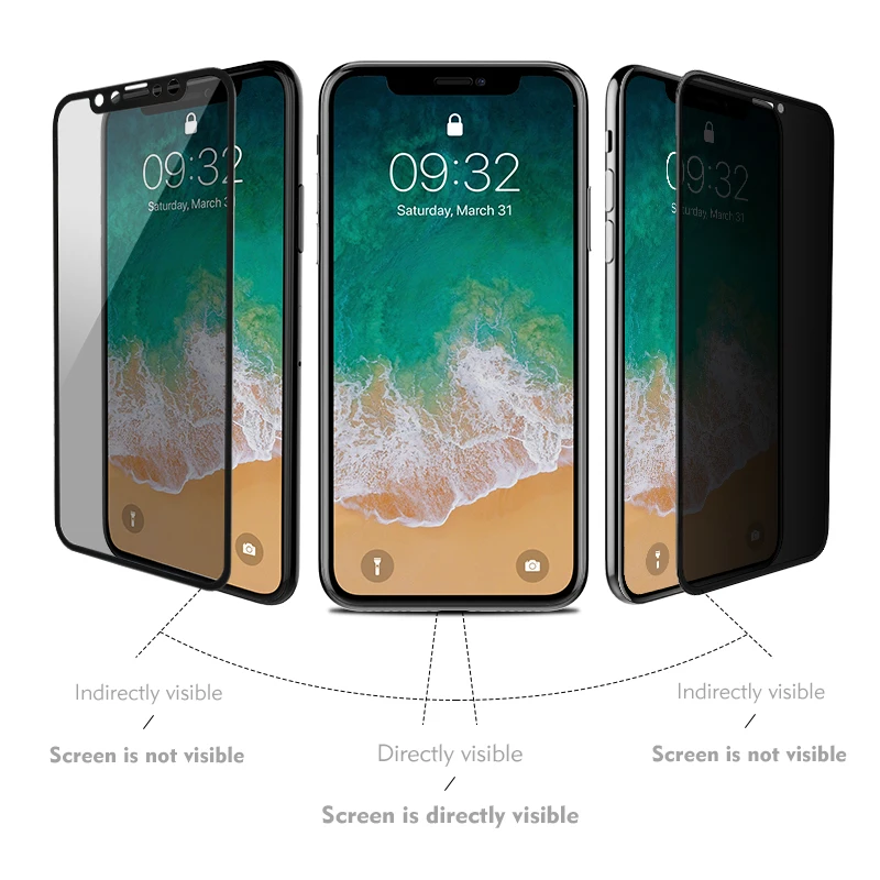 Антишпионское закаленное стекло для iPhone X 10 защита экрана Benks OKR + PRO 0 3 мм полное