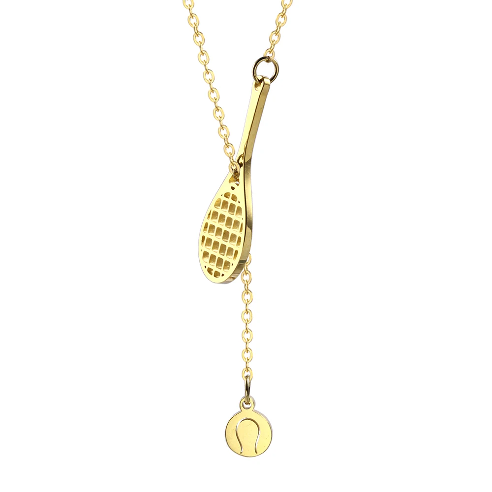 

Feelke Sport Style Vitality Pendant Necklace Tennis Rackets And Tennis Balls Design