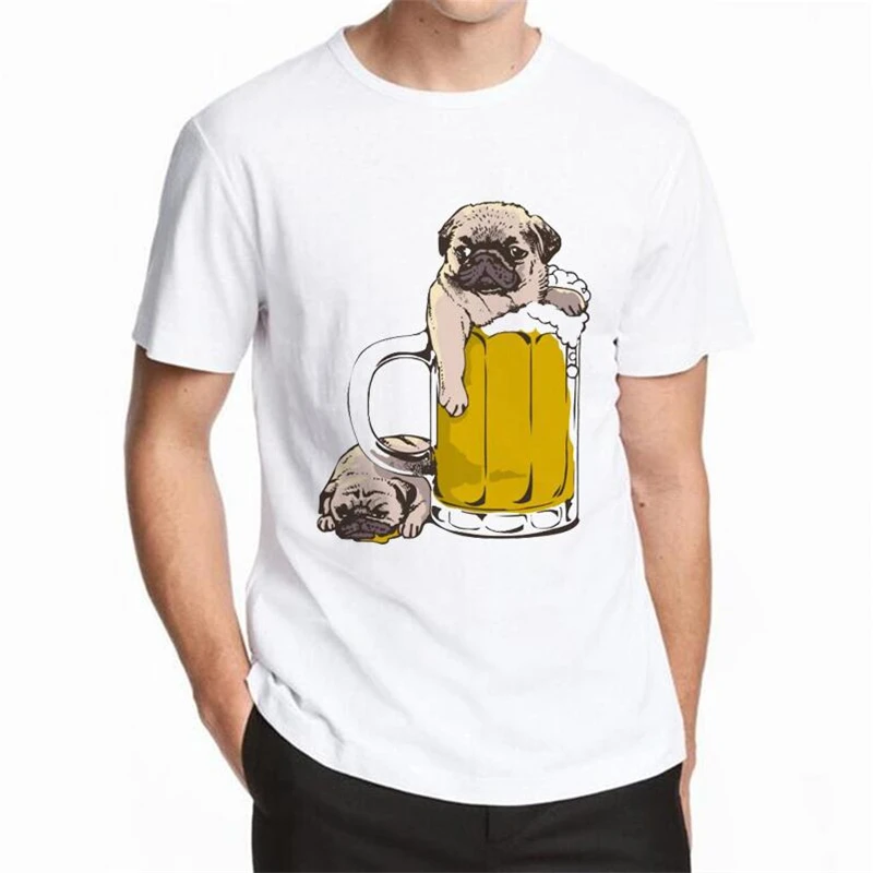 

Cool New T Shirts Men The Adventure Dog Top Tees Pug Life Print Men T-shirt O Neck Cotton Short Sleeve Cool Summer Tops