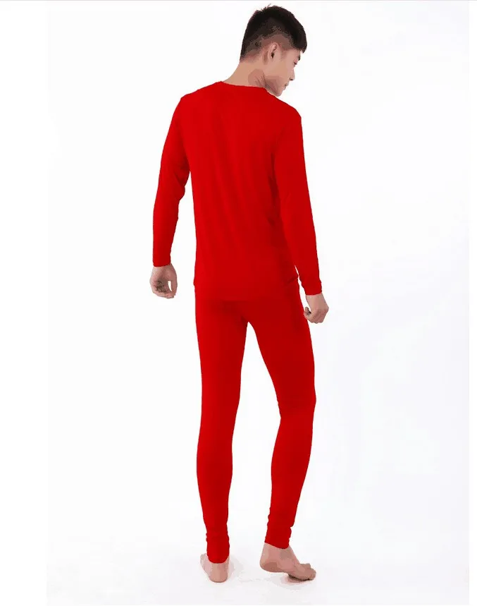 new arrival Manufacturers wholesale soft autumn winter men comfortable bamboo fiber cotton v-collar super large plus size XL-7XL best long johns for men