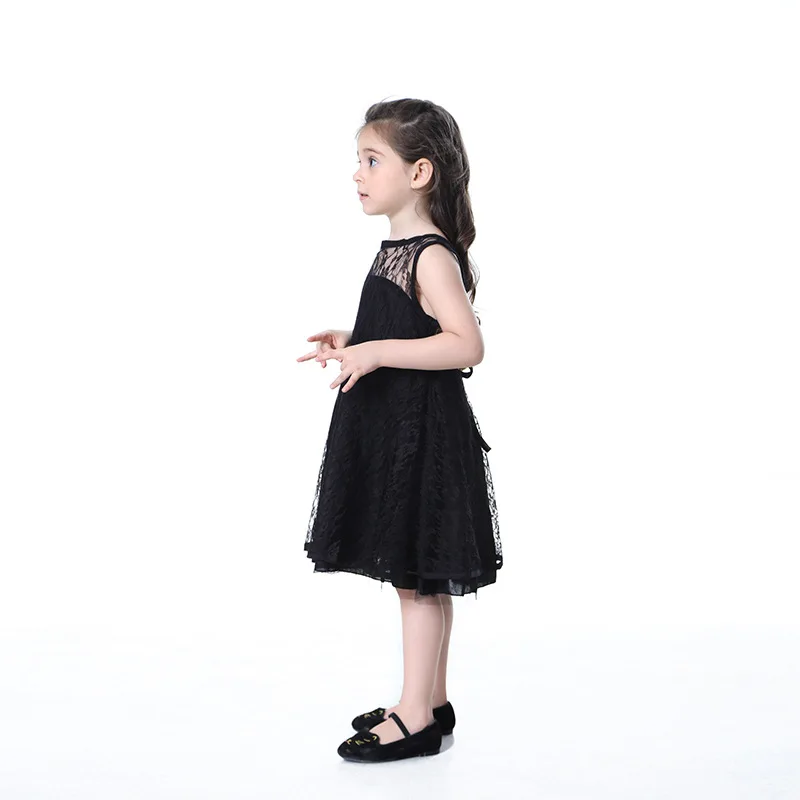 Girls Princess Dresses Summer 2019 Teenager Lace Cutout Open Back Sleeveless Dress Kids Casual Clothes Dress For 4-12 Years Old (5)