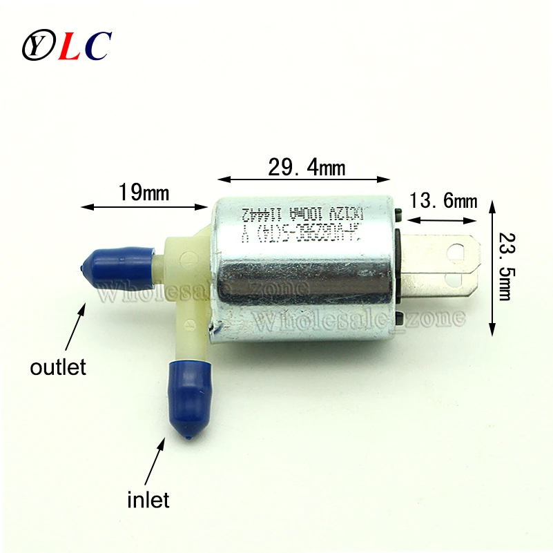 12V DC Mini Plastic Solenoid Valve for Gas Water Air N/C Normally Closed 