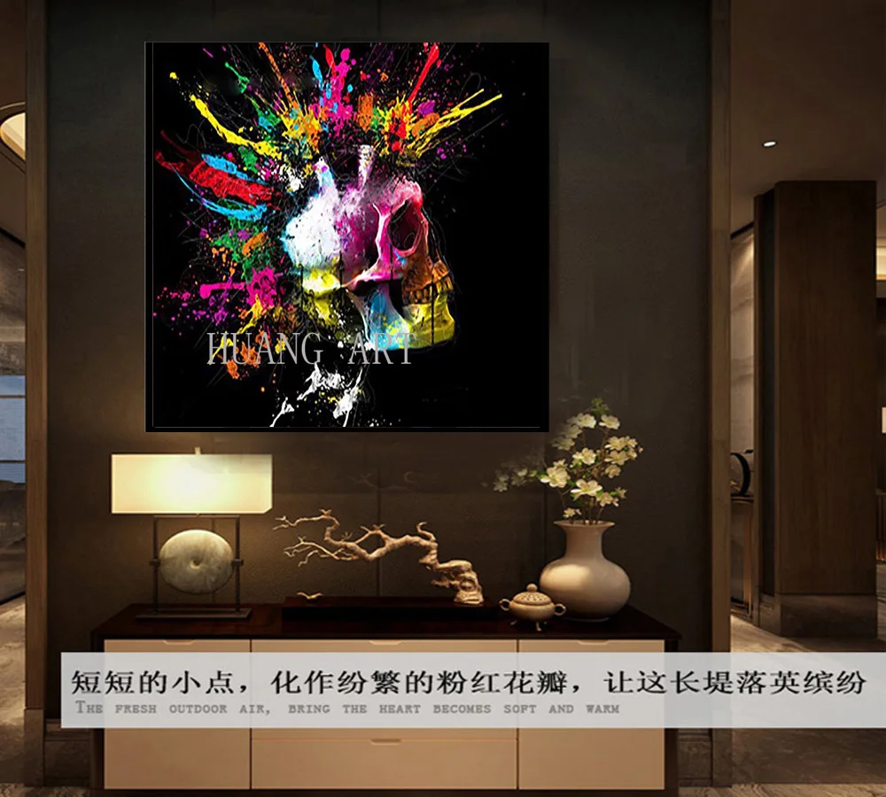 رسمت باليد عالية الجودة الحديثة الطابع الجمجمة النفط اللوحة الديكور في مكتب اللوبي صالة نادي أريكة صالة الرمال رسمت باليد عالية الجودة الحديثة الطابع الجمجمة النفط اللوحة الديكور في مكتب اللوبي صالة نادي أريكة صالة الرمال