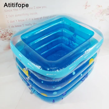 

Underwater blue pattern thick plastic material inflatable bubble bottom baby inflatable pool inflatable pool baby bath bucket