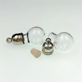 

50pieces 22x12mm ball glass vial pendant glass ball pendant glass bottle necklace pendant charms cute mini wishing bottle