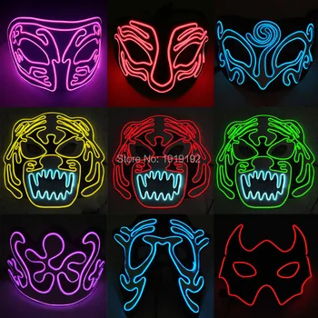 

EVA Mask Glow Party Supplies Christmas Halloween Party Mask Bar Electronic Syllable Cosplay Accessories By DC3V Inverter