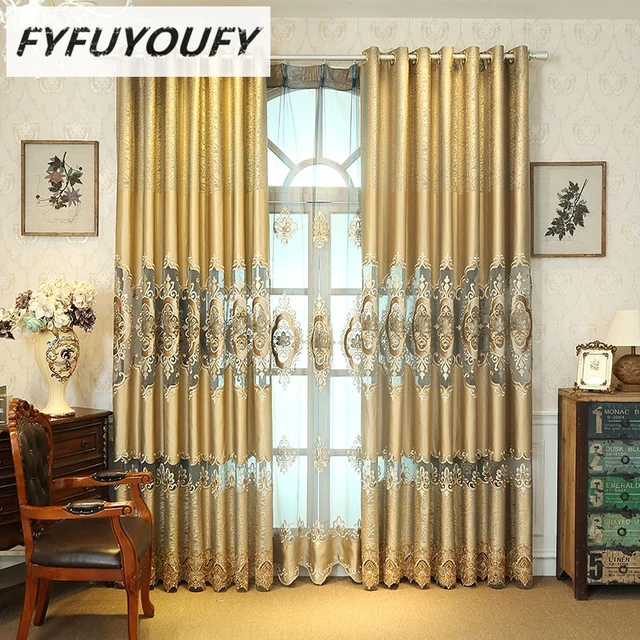 FYFUYOUFY Ondulazione del ricamo tende per soggiorno camera da letto ... FYFUYOUFY Ondulazione del ricamo tende per soggiorno camera da letto ...