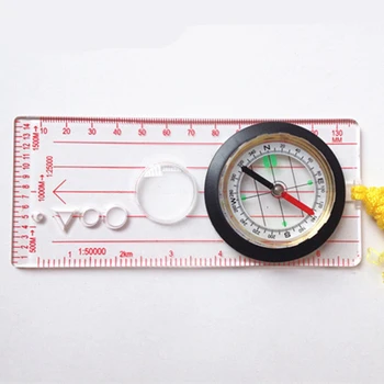 

Pointer Compasses Hiking Protractor Camping Compass With Ruler Magnifier Compasses For Outdoor Camping Hiking